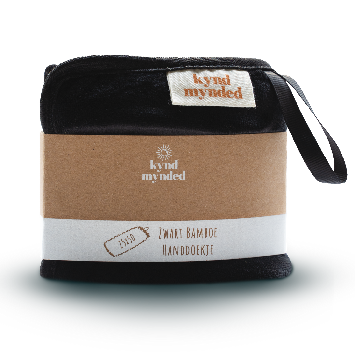 Bamboe handdoekje zwart 25x50cm