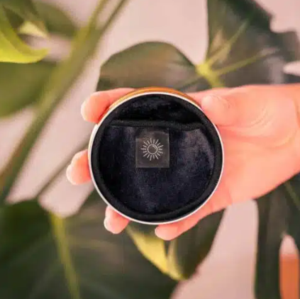 Reissetje met 4 wasbare wattenschijfjes - zwart