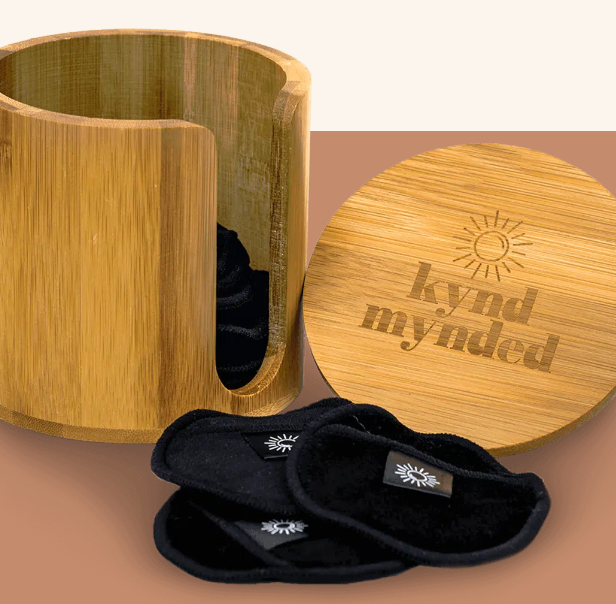 Wasbare wattenschijfjes met houder - wit (14 stuks)