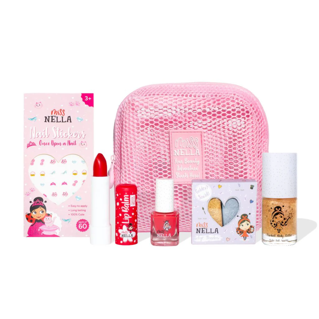Miss Nella Goldy Boldy Mesh Bag & Glossy Rosy Mesh Bag